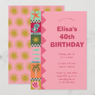 Seaside Soiree VERJAARDAGSFEEST Modern Schattige C Kaart