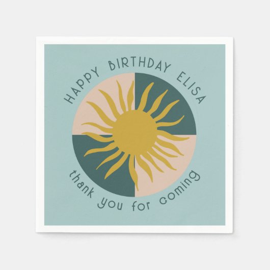 Seaside Soiree VERJAARDAGSFEEST Modern Schattige C Servet (Voorkant)