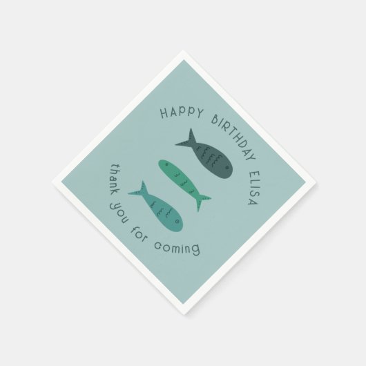 Seaside Soiree VERJAARDAGSFEEST Schattigee Vissen  Servet (Hoek)