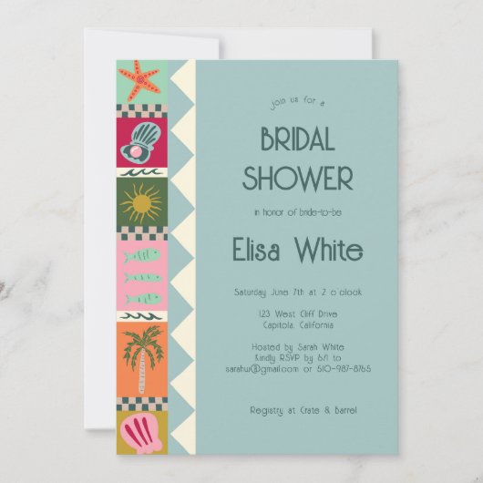 Seaside Soiree Vrijgezellenfeest Modern Schattige Kaart (Voorkant)