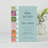 Seaside Soiree Vrijgezellenfeest Modern Schattige Kaart (Staand voorkant)