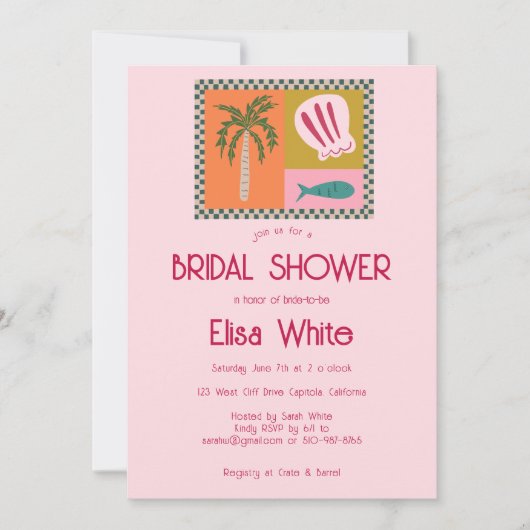 Seaside Soiree Vrijgezellenfeest Modern Schattige  Kaart (Voorkant)