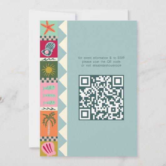 Seaside Soiree Vrijgezellenfeest Modern Schattige  Kaart (Achterkant)