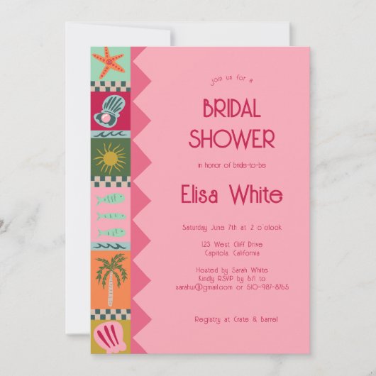 Seaside Soiree Vrijgezellenfeest Modern Schattige  Kaart (Voorkant)