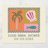 Seaside Soiree Vrijgezellenfeest Modern Schattige  Sparkling Wijnetiket (Enkel label)