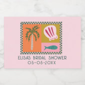 Seaside Soiree Vrijgezellenfeest Modern Schattige Sparkling Wijnetiket (Enkel label)