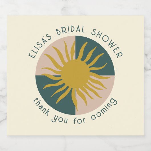 Seaside Soiree Vrijgezellenfeest Modern Schattige  Sparkling Wijnetiket (Enkel label)