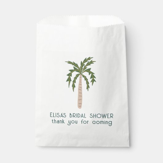 Seaside Soiree Vrijgezellenfeest Palm Tree CUSTOM Bedankzakje (Voorkant)