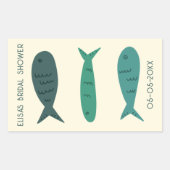 Seaside Soiree Vrijgezellenfeest Schattigee Vissen Rechthoekige Sticker (Voorkant)