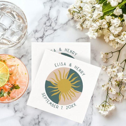 Seaside Soiree WEDDING Engagement Modern CUSTOM Servet