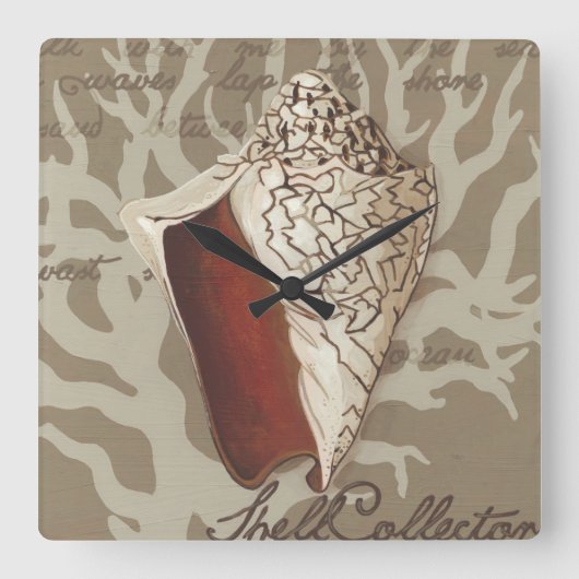 Seaside Sonnet IV Vierkante Klok (Voorkant)