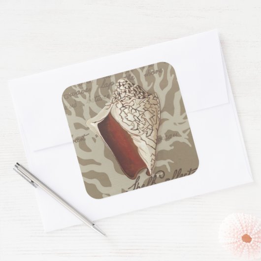 Seaside Sonnet IV Vierkante Sticker (Envelop)