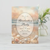 Seaside Sparkle en Sunset Dreams Afstudeerfeest Kaart (Staand voorkant)