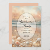 Seaside Sparkle en Sunset Dreams Afstudeerfeest Kaart (Voorkant / Achterkant)