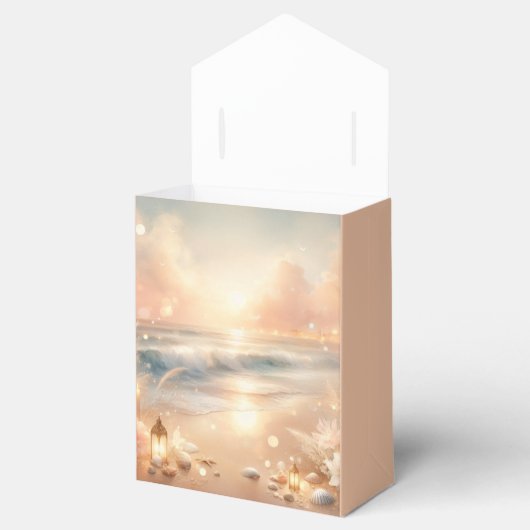 Seaside Sparkle en Sunset Dreams Trouwen Bedankdoosjes (Geopend)