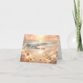 Seaside Sparkle en Sunset Dreams Trouwen Bedankkaart
