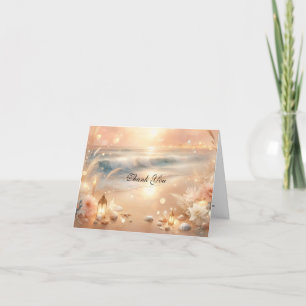 Seaside Sparkle en Sunset Dreams Trouwen Bedankkaart