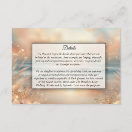 Seaside Sparkle en Sunset Dreams Trouwen Informatiekaartje