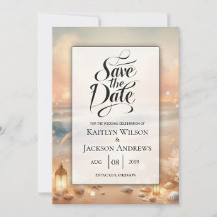 Seaside Sparkle en Sunset Dreams Trouwen Save The Date