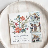 Seaside | Square Holiday Photo Collage Kaart