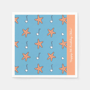 Seaside Stars en Muzieknoten Happy Birthday Servet