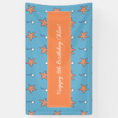 Seaside Stars en Muzieknoten Happy Birthday Spandoek (Verticaal)
