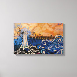 Seaside Street Art Canvas Afdruk