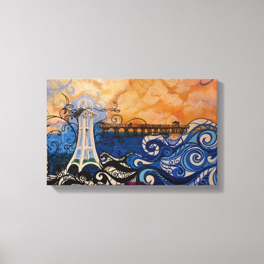 Seaside Street Art Canvas Afdruk (Voorkant)