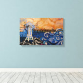 Seaside Street Art Canvas Afdruk (Insitu (Houten vloer))