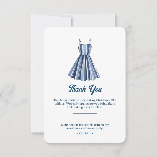 Seaside Stripes Celebration Bedankkaart (Voorkant)