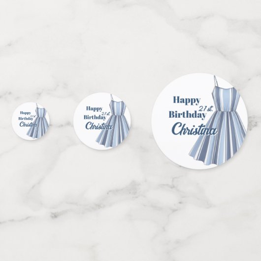 Seaside Stripes Celebration Birthday Confetti (Voorkanten)