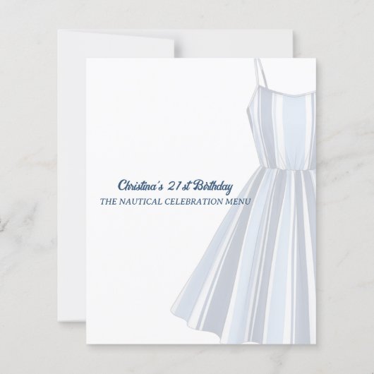 Seaside Stripes Celebration Birthday Menu (Achterkant)