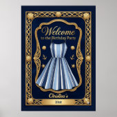 Seaside Stripes Celebration Birthday Poster (Voorkant)