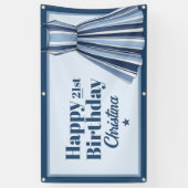 Seaside Stripes Celebration Birthday  Spandoek (Verticaal)