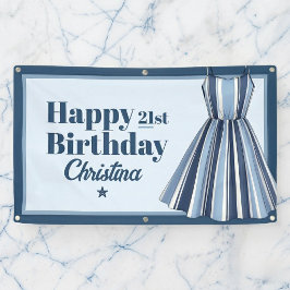 Seaside Stripes Celebration Birthday  Spandoek