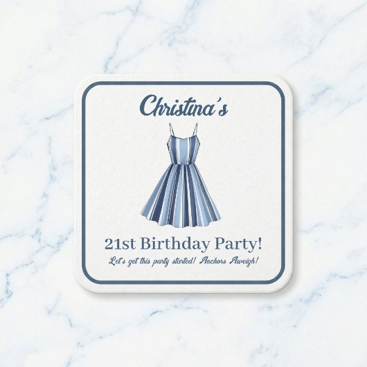 Seaside Stripes Celebration  Kartonnen Onderzetters