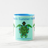 Seaside Summer Holiday - Zee Turtle Tweekleurige Koffiemok (Center)