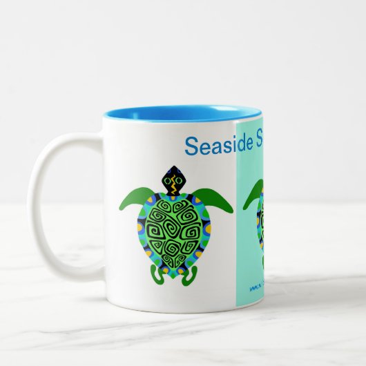 Seaside Summer Holiday - Zee Turtle Tweekleurige Koffiemok (Links)