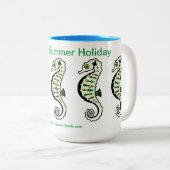 Seaside Summer Holiday - Zeepaardjes Tweekleurige Koffiemok (Voorkant rechts)