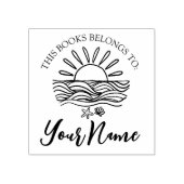 Seaside Sunrise "Dit boek behoort toe aan" Rubberstempel (Afrduk)