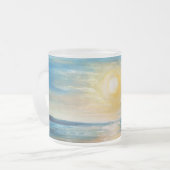 Seaside Sunrise Ocean Sunset Radiant Seascape Pain Matglas Koffiemok (Voorkant links)