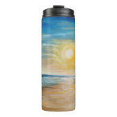 Seaside Sunrise Ocean Sunset Radiant Seascape Pain Thermosbeker (Voorkant)