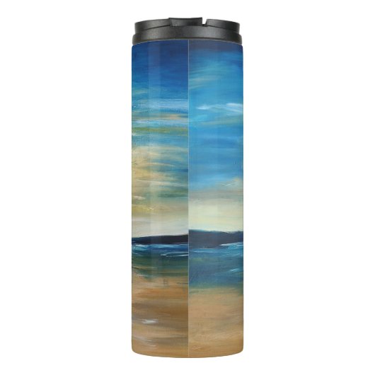 Seaside Sunrise Ocean Sunset Radiant Seascape Pain Thermosbeker (Achterkant)