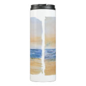 Seaside Sunrise - Waterverf Zeegezicht Schilderen  Thermosbeker (Achterkant)