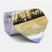 Seaside Sunrise - Waterverf Zeegezicht schilderij  Stropdas (Opgerold)