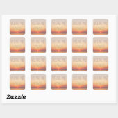 Seaside Sunset Bruiloft Vierkante Sticker (Vel)