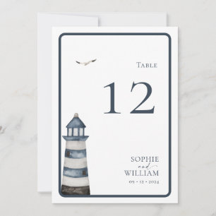 Seaside Table Number Kaart