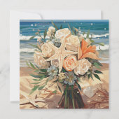 Seaside Theme Wedding QR Code Enclosure Card Kaart (Achterkant)