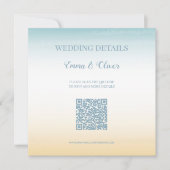 Seaside Theme Wedding QR Code Enclosure Card Kaart (Voorkant)