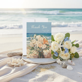 Seaside Theme Wedding Thank You Card Card Bedankkaart